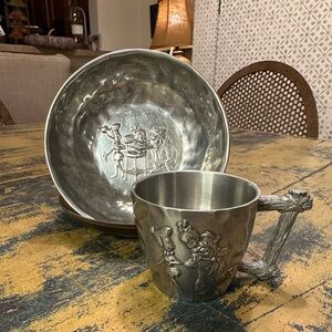 Reed & Barton FLINTSTONES Silver Kids Bowl And Cup Set